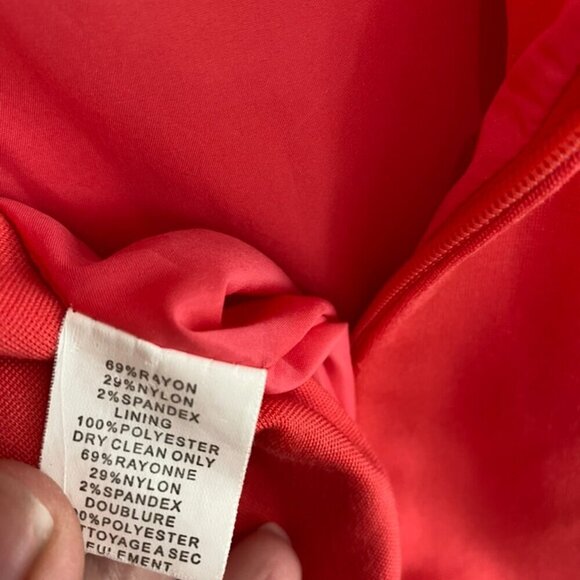 Trina Turk Leatrice Ponte Knit Shift Dress Coral Red size 6🌞 - Picture 10 of 12